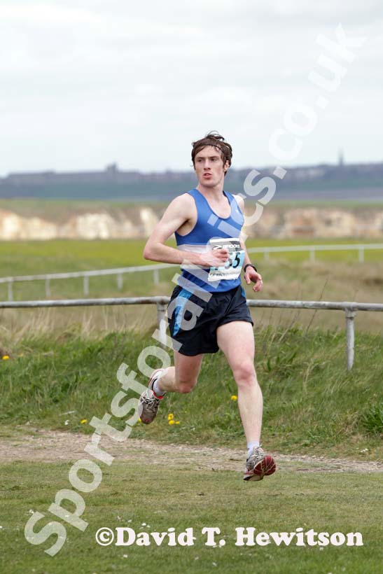 Ross Floyd (Morpeth) on his way to 3rd in the Pier to Pier Race, South Shields to Roker, Sunderland.